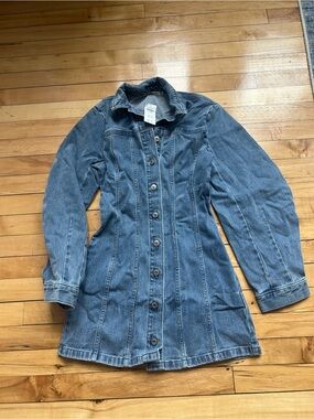 Women’s Abercrombie & Fitch Long Sleeve Blue Denim Mini Dress